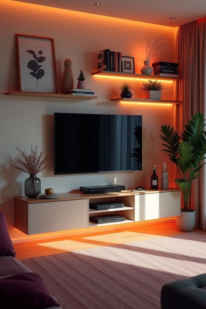 Salon moderne avec décoration d'intérieur